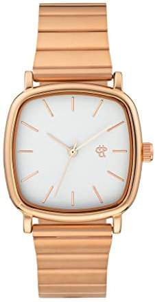 CHPO Unisex Erwachsene Analog Quarz Uhr mit Edelstahl Armband 14237CC