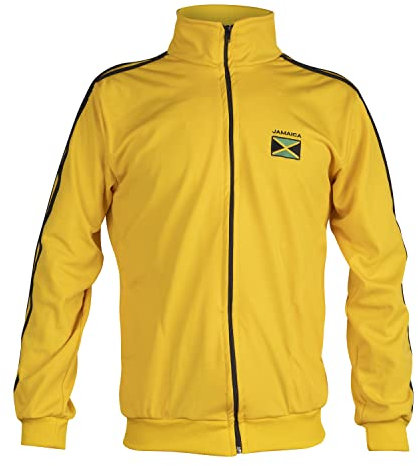 JL Sport Jamaika-Flagge, gelb, Capoeira, Reißverschluss, Trainingsanzug, Pullover, Unisex, Oberteil, Sweatshirt, gelb, XL