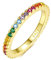 Emmie Jewelry Eternity Ring 925 Silber mit Bunte Zirkonia Steine | Damenring mit Regenbogen-Steinen rundherum | Rainbow Ringe für Damen, Frauen Schmuc (60, Gold)