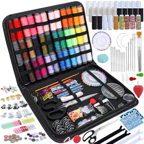 551 Pièces Kit de Couture Kit Couture Complet Kit D'Aiguille et de Fil de Base Accessoires de Couture avec Bouton de Fil à Coudre Pour la Maison, Voyage, Utilisation D'Urgence