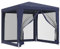 vidaXL Partyzelt mit 4 Mesh-Seitenwänden Gartenzelt Festzelt Pavillon Zelt Gartenpavillon Gazebo Gartenlaube Bierzelt Faltzelt Camping Blau 2,5x2,5 m HDPE