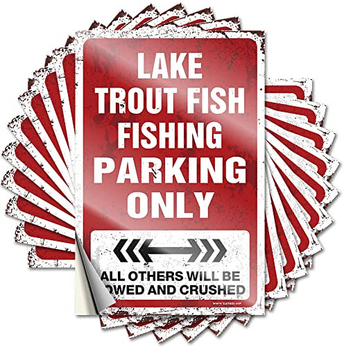 COTECI Unangemessene Aufkleber See Forelle Fisch Angeln Parken Nur Lustiger Aufkleber 10 Stück Halloween Auto Aufkleber Streich Aufkleber (Größe: 6 x 9 cm)
