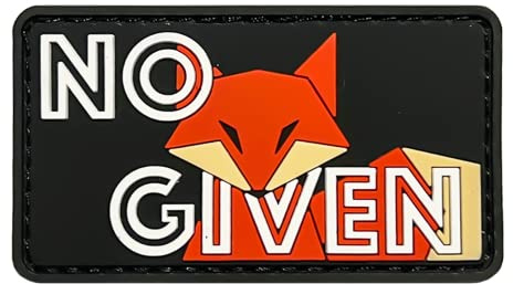Saspatch No Fox Given - Funny Tactical PVC Rubber Morale Patch | Hook & Loop Backing