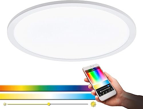 Eglo 33343 LED-Panel Deckenleuchte Crosslink SARSINA-C weiss H:5cm Ø:45cm dimmbar 2700-6500K mit Connect Funktion