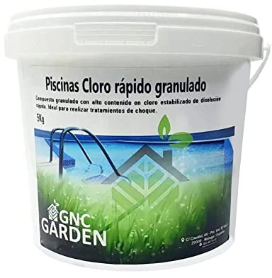 Cloro Rápido Granulado [5 Kg] - Tratamiento Multiacción - Efectivo en la eliminación de Las bacterias, focos de infección - Productos de Limpieza y Mantenimiento de Piscinas