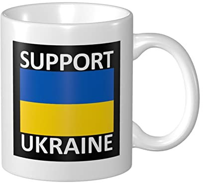 803 Tazas De Cerámica Apoya A Ucrania Tazas Para Bebidas Frías Y Calientes Con Mango Tazas De Desayuno Mujeres Tazas De Vajilla, Para Oficina, Bebidas Calientes, 330Ml