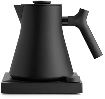 Fellow Corvo EKG Pro Electric Tea Kettle - Quick Heating, Precise Temperature Control Electric Kettle, Scheduling, Built-in Brew Timer for Boiling Water - Matte Black - 0.9 Liter
