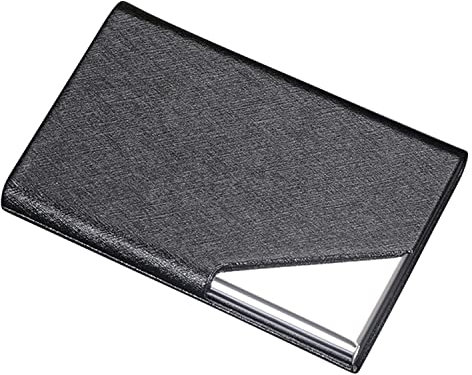 NTGRTY Visitenkartenetui Leder Visitenkartenhalter mit Magnetverschluss PU-Leder Visitenkarten Etuis Schwarz Visitenkartenhalter Tasche für Unterwegs und Business
