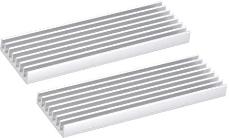 sourcing map 2 Pack M.2 SSD Heatsink Cooler with Thermal Pad Alloy Aluminum Heat Sink Cooling Sink for Laptop, 70x22x6mm, White
