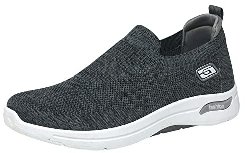 Scarpe Uomo estive Senza Lacci Stivali Antinfortunistica Uomo Scarpe Uomo Eleganti Scarpe Uomo estive Eleganti di Cuoio 2023 Sneakers Bambina estive 1-Grey 11.99