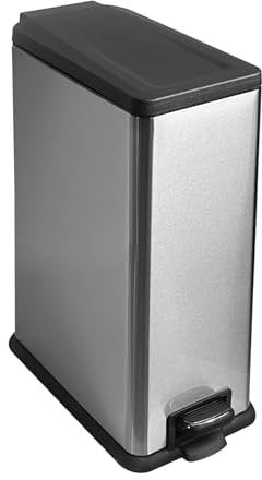 JM ·YIPENG Kitchen Bin 45L,Lager Pedal Bin with Soft Close Lid, Slim Kitchen Bin with Removable Inner Bucket for Home, Slim Bins for Kitchen, Dining Room and Office