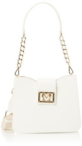 Love Moschino Borsa a spalla Donna, Bianco, Taglia unica