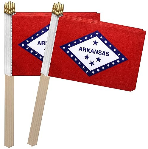 TSMD State Stick Flagge, klein, 12,7 x 20,3 cm, 12 Stück (Arkansas)
