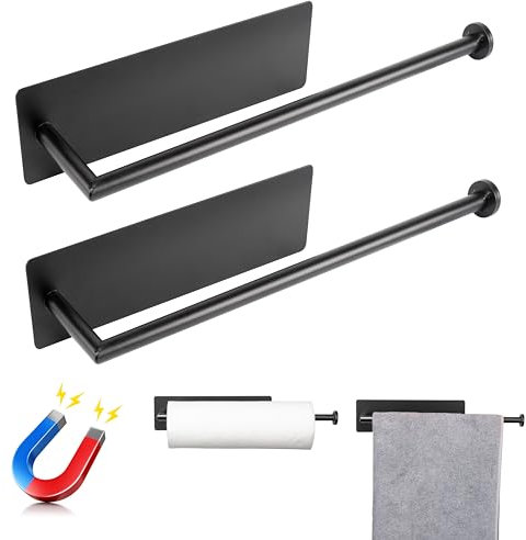 RedCall Lot de 2 Porte-Serviettes en Papier magnétiques pour réfrigérateur, Barbecue, grilles, boîte à Outils, Camping-Car, Barre de Serviette magnétique puissante, organiseurs de Cuisine et de Salle