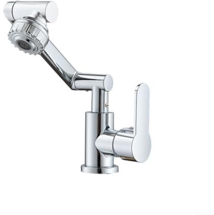 Rubinetto per lavello in acciaio inossidabile, girevole a 1080 gradi, rubinetto miscelatore per acqua calda e fredda, rubinetto da cucina girevole multifunzionale (cromato)