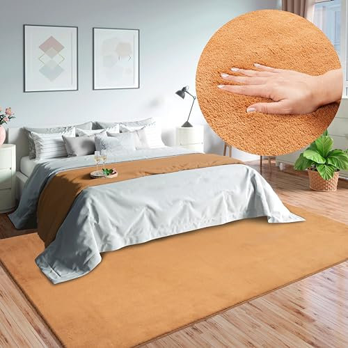 Mia's Teppiche Olivia Wohnzimmer/Schlafzimmer Teppich - waschbar - 200x280 cm, Terra