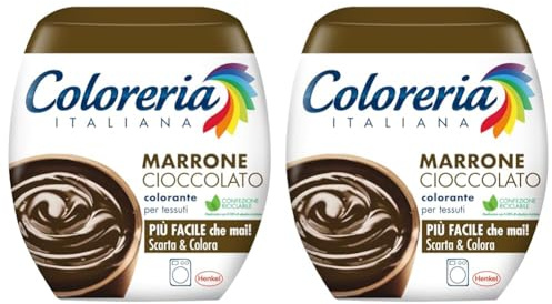 Coloreria Italiana MARRONE CIOCCOLATO COLORANTE PER TESSUTI 350g (Confezione da 2)