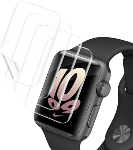 Carantee 4 Stück TPU für Panzerglas für Apple Watch Series 4/5/6/SE 44mm Schutzfolie, Hohe Auflösung Displayschutzfolie für Series 4/5/6/SE 44mm, Keine Blasen Anti-Staub Apple Watch SE 44mm Folie