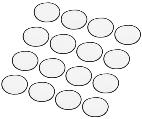 sourcing map 30pcs Sublimation Patch Blank, 7.5cm/2.95 Inch Fabric Iron-on Blank Heat Transfer Repair Patch for DIY Crafts Caps Clothes, White with Black Border