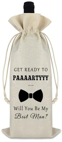 Best Man Proposal Gift Best Man Wine Bag Groomsman Proposal Gift Wine Bottle Bag BestMan Gifts for Wedding Father of the Groom Wine Wrap Bags Best Man Gifts from Groom