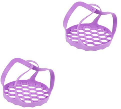 Amosfun 2pcs Steaming Pan Accessories Vegetable Steamer Basket Drain Basket Silicone Trivet Rack Lifter for Pressure Cooker