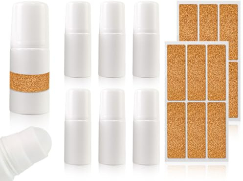 Lhbwhiz 6 Stück Roll On Flaschen Leer,Kunststoff Deoroller Zum Befüllen,Aromatherapie behälter mit Rollenkugel,für Sonnencreme Duft öle Feuchtigkeitscreme Nachfüllbare Reisen AbfüLlung(weiß,50 ml)