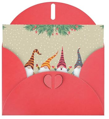 Weihnachtskarte mit Winter-Zwergen, Perlpapier, Urlaubs-Grußkarte (horizontal), Dankeskarte, Einladungskarte, leere Grußkarte