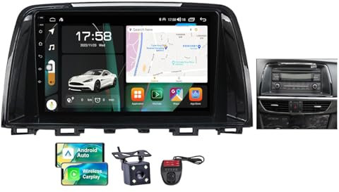 ZZPHKK Android 13 Car Play Radio for Mazda 6 Atenza 3 GJ 2012-2015 9 Inch Touch screen Android Auto with FM AM RDS DAB+ Radio/DSP/WiFi/Steering wheel controls/ + DVR Rear View Camera(A,NF-7)
