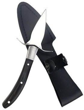 tuwiwol Langlebiges Austernschälmesser mit Holzgriff für Komfort. Austernmesser Shucker. Austern Shucker Werkzeug. Austernöffner Werkzeug, Schwarz