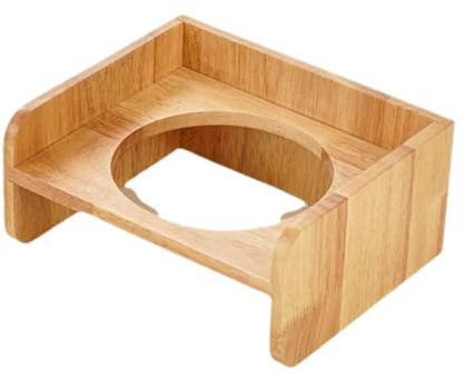 perfk Pet Food Feeder Holder Raised Dog Bowl Stand Wood Food Dispenser Rack Cat Food Bowl Bracket Multipurpose for Dogs Kitten
