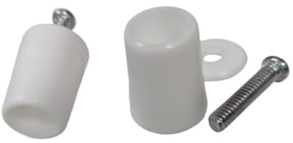 IdeaGenesis - Pack 12 Topes Persiana de 30mm para Persianas Enrollables. Fabricados en PVC blanco. Incluye todo lo necesario para su montaje, Arandelas y Tornillos. (12, Blanco 30mm)