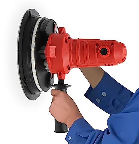 Trockenbauschleifer mit Saug Deckenschleifer Deckenschleifer Wandschleifer 1200W Doppeldeck LED Schleifscheiben Scheibenpolierer
