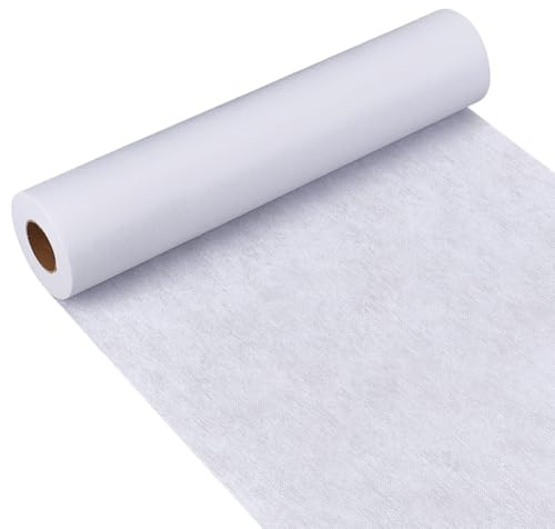 OLYCRAFT 35g /M² Mittelschwere Weiße Aufbügelbare Einlage 0.4 m X 27.4 m Vlies Einlage Einseitige Einlage Zum Aufbügeln Vlies Einlage Für Bekleidung Zum Nähen Basteln Und Basteln
