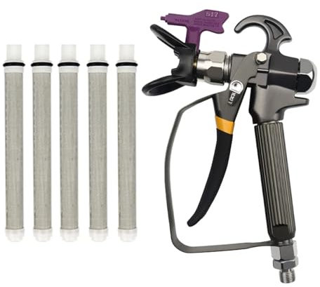 Pistola de pulverización de pintura sin aire de alta presión de 3600 PSI con protector de boquilla de 517 puntas y 5 filtros for pulverizador de bomba Wa-gner.(B set)