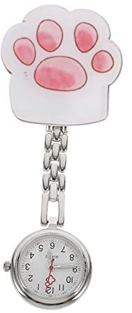 BESPORTBLE Montre De Poche à Chaîne Forme Patte Chat pour Médecin avec Cadran Clair Et Mouvement Précis