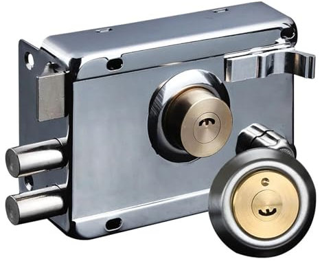 Cerradura de puerta de hierro for exterior, for dormitorio, interior y hogar, 1 juego(Left Open)