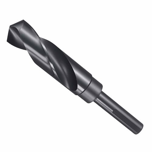 CoCud Drill Bit 24mm Diameter 1/2 Shank 3-Flat 4341 HSS | High Speed Steel Reduced Shank Bits Nitriding Black 118° Angle - (Applications: for Drilling Plastic Wood)