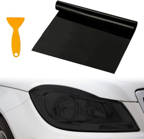 Car Headlight Tint Film,Waterproof Tail Light Tint(Black) | Universal Vinyl Repair Film for Fog Lights,Protective Sticker Cover for Car Lights,High Transmittance Wrap,UV Resistant Cover