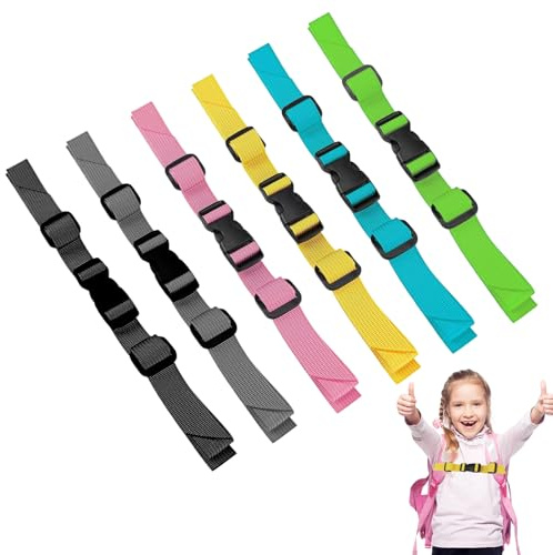 KEORHEZ 6 Stück Verstellbarer Brustgurt Rucksack Kinder Rucksack Brustgurt Mit Schnellverschluss Rutschfester Gurtband Für Schultasche Strapazierfähiger Für Joggen Wandern Außerhalb