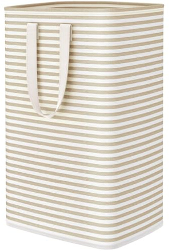 Lifewit 75L Collapsible Laundry Basket with Extended Handles, Beige | Foldable Washing Hamper, Dirty Clothes Basket, Laundry Bin for Clothes Storage in Bedroom and Bathroom