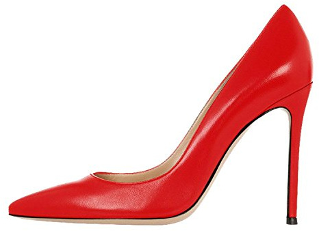 EDEFS Décolleté Donna in Pelle con Tacco a Spillo 10 cm Scarpe Eleganti a Punta Affusolata per Ufficio e Occasioni Formali