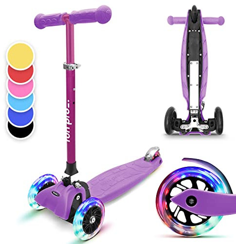 Fun Pro ONE Roller, der Sichere Premium Roller Kinder ab 3 Jahre, LED Räder, faltbar, ab Kleinkind Junge Mädchen, Kinderroller, 3 4 5 6 Jahre