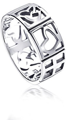 MATERIA Damen Ring Liebe Freiheit Frieden 925 Silber antik #SR-122