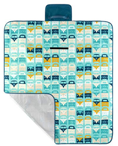 Volkswagen Picknickdecke, offizieller VW, faltbar, wasserabweisend, Strandmatte mit Griff, 135 cm x 120 cm