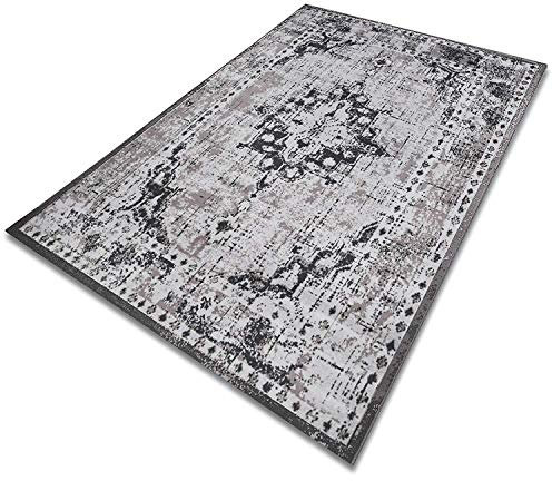 casa pura Floordirekt Vintageteppich Robuster Wohnzimmerteppich in 4 Farben für eine schicke Inneneinrichtung (Grau, 80 x 150 cm)