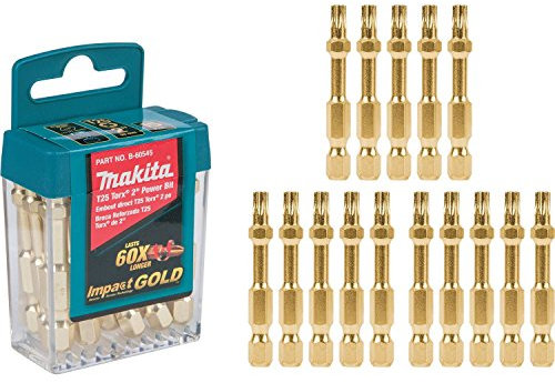 Makita B-60545 Impact Gold T25 Torx 2″ Power Bit, 15/Pk