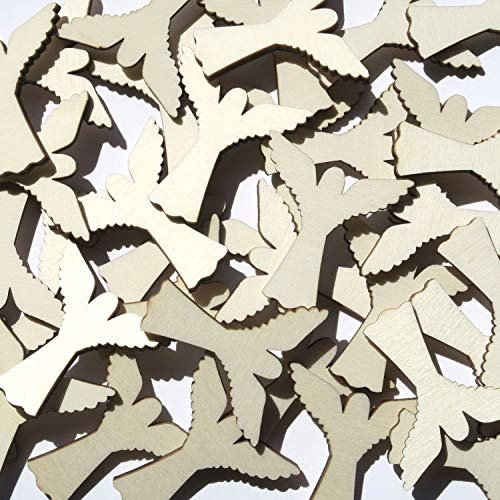 Holz Engel - 1-10cm Streudeko Basteln Deko Tischdeko, Größe:Engel 4cm, Pack mit:50 Stück