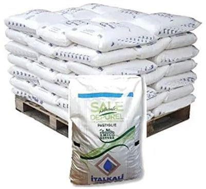 italkali depurel Sal Natural Descalcificador en Pastillas sacos de 25 kg – palé de 10 Bolsas