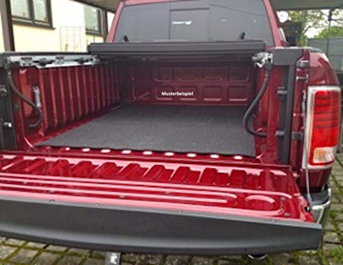 PICKUPMATTE - Antirutschmatte kompatibel mit/geeignet für Dodge Ram 1500, MidBed, 4. oder 5. Gen. mit RAMBOX, 190x128 cm