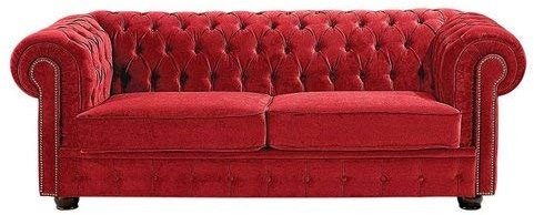 jvmoebel Chesterfield Sofa Couch Polster Sofas Klassischer 3 Sitzer Leder Textil Napoli